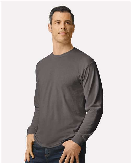Heavy Cotton™ Long Sleeve T-Shirt - OnModelSide - B04060593 - Charcoal