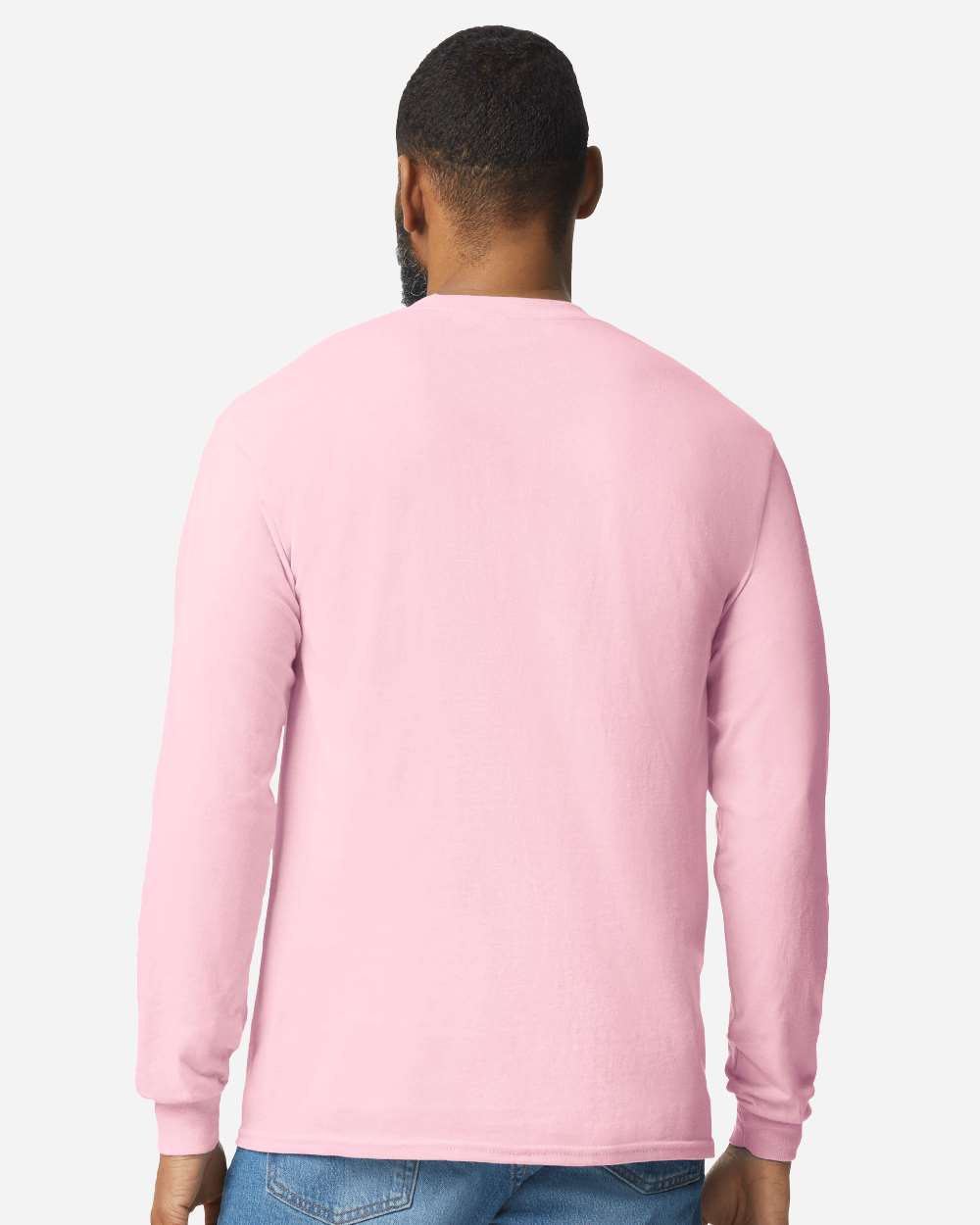 Heavy Cotton™ Long Sleeve T-Shirt - OnModelBack - B04060303 - Light Pink