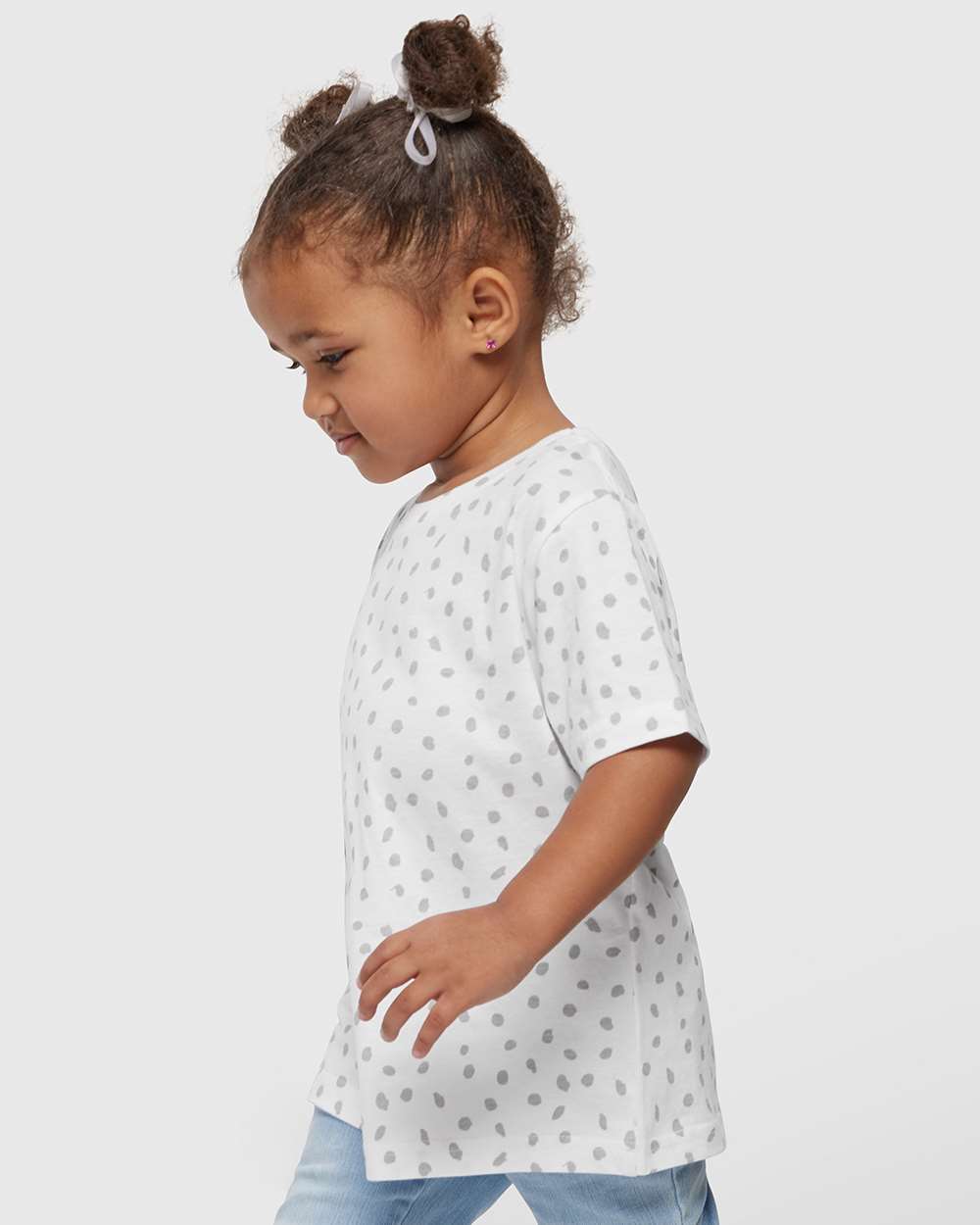 Toddler Fine Jersey Tee - OnModelSide - B31838963 - White Spot