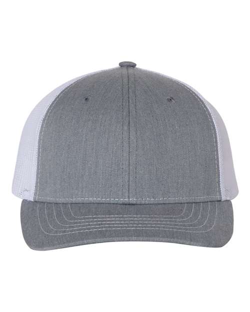 Youth Trucker Snapback Cap - Front - B56095010 - Heather Grey/ White
