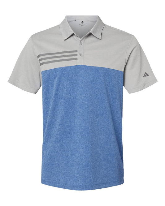 Heathered Colorblocked 3-Stripes Polo - styleImage