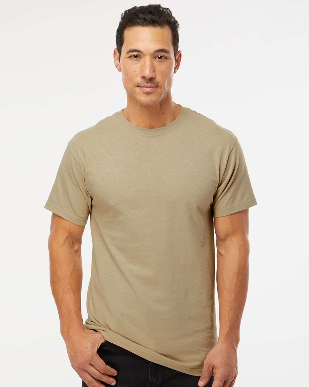 Gold Soft Touch T-Shirt - OnModelFront - B01542733 - Sand