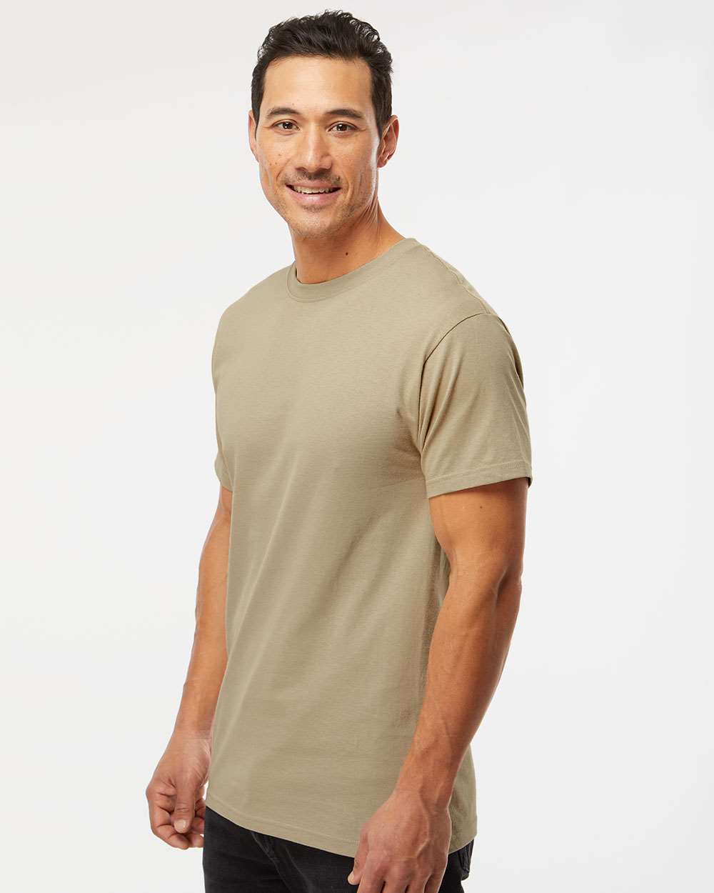 Gold Soft Touch T-Shirt - OnModelSide - B01542733 - Sand