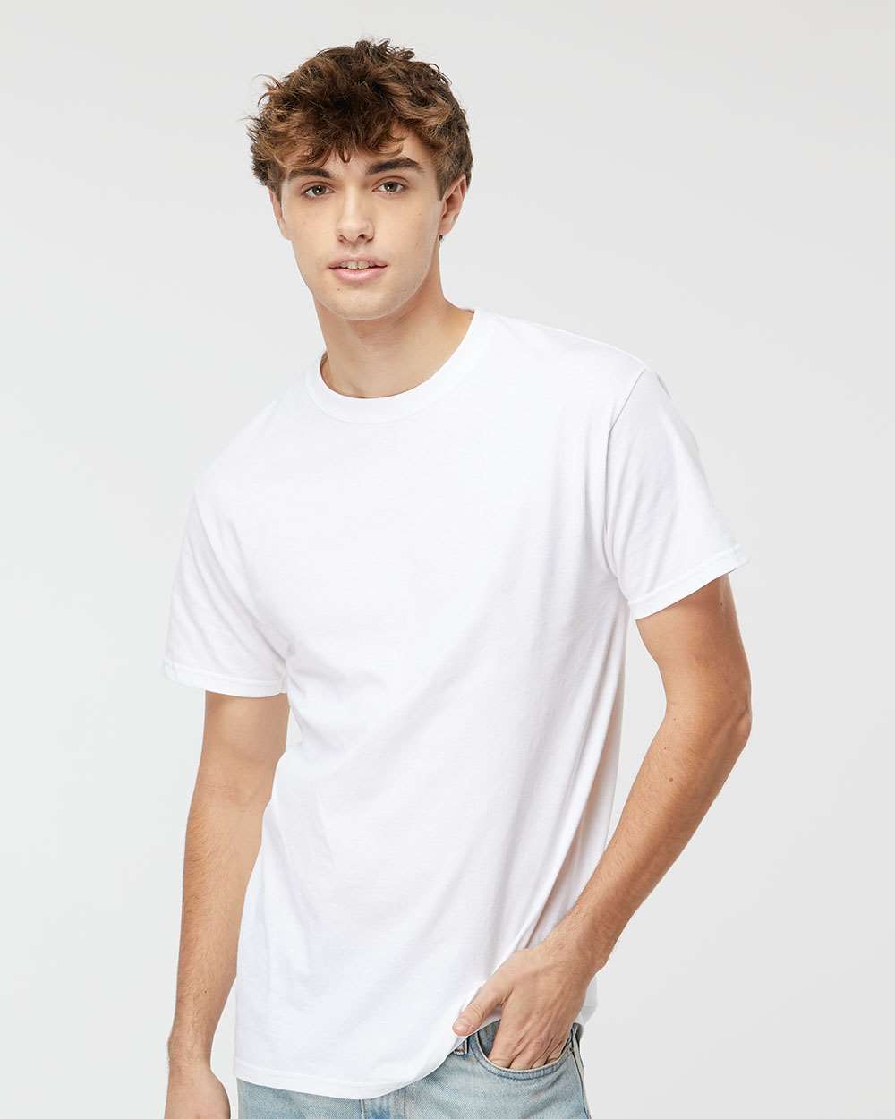 Gold Soft Touch T-Shirt - OnModelFront - B01542002 - White