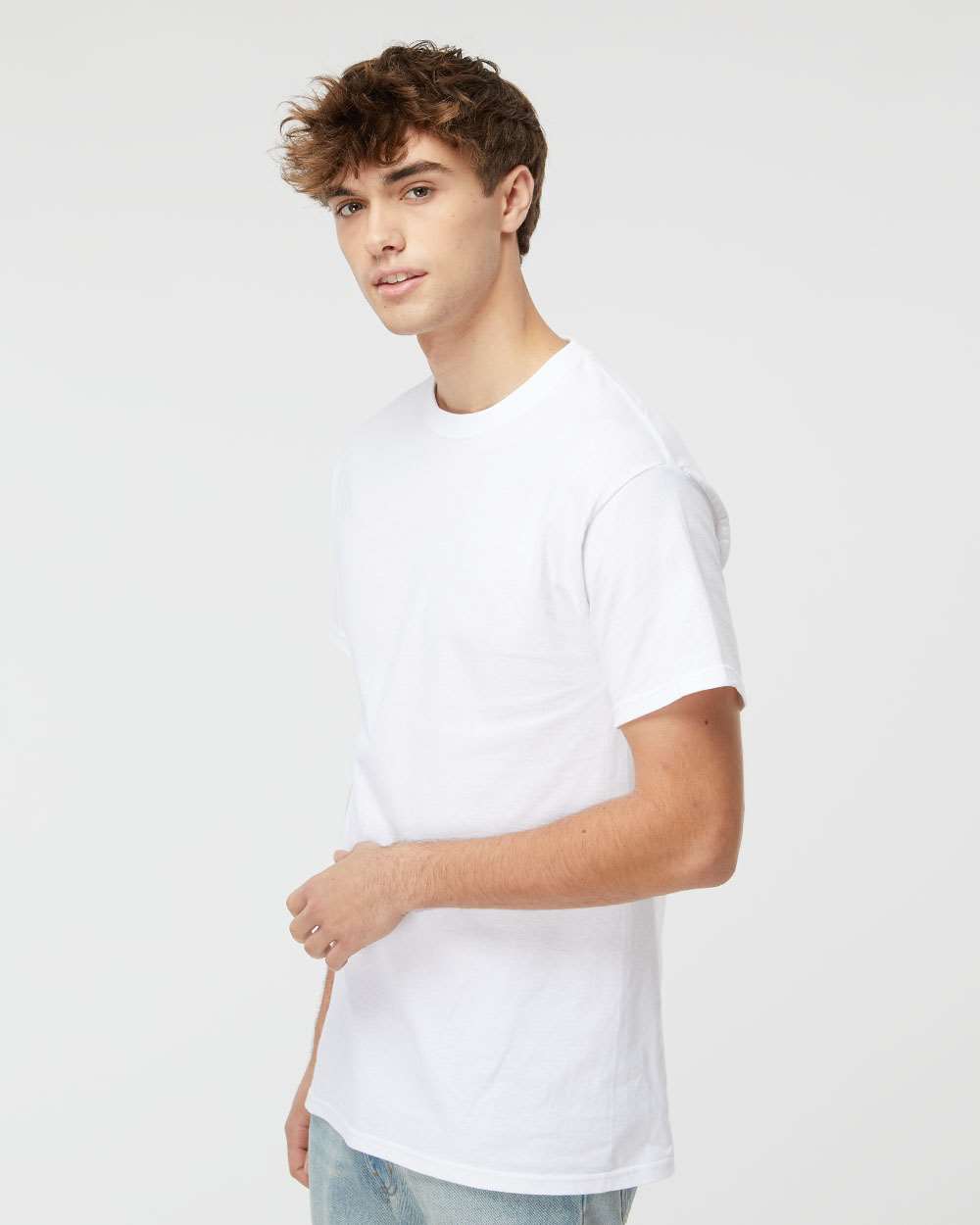 Gold Soft Touch T-Shirt - OnModelSide - B01542002 - White