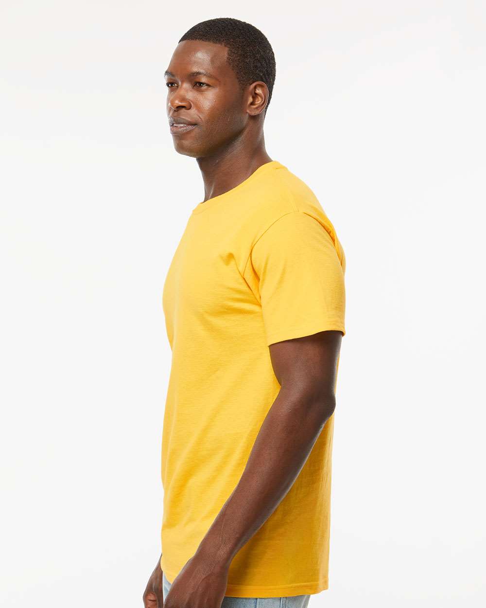 Gold Soft Touch T-Shirt - OnModelSide - B01542403 - Yellow