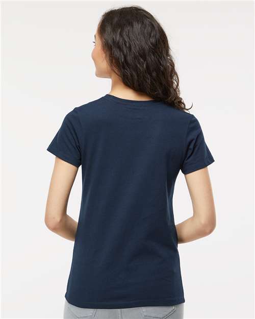 Women's Gold Soft Touch T-Shirt - OnModelBack - B01642862 - Deep Navy