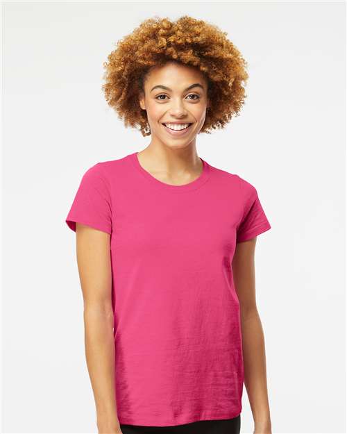 Women's Gold Soft Touch T-Shirt - OnModelFront - B01642692 - Heliconia