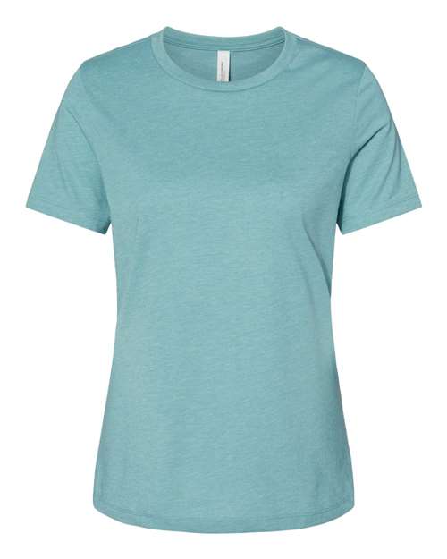 Women’s Relaxed Fit Heather CVC Tee - Front - B20506133 - Heather Blue Lagoon