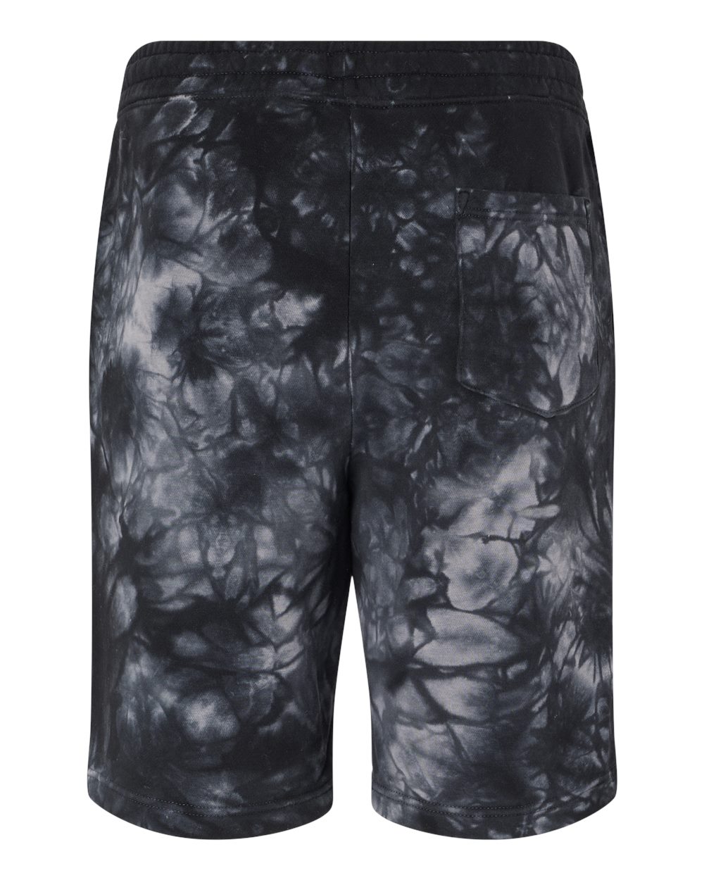 Unisex Tie-Dyed Fleece Shorts - Back - B02376502 - Tie Dye Black