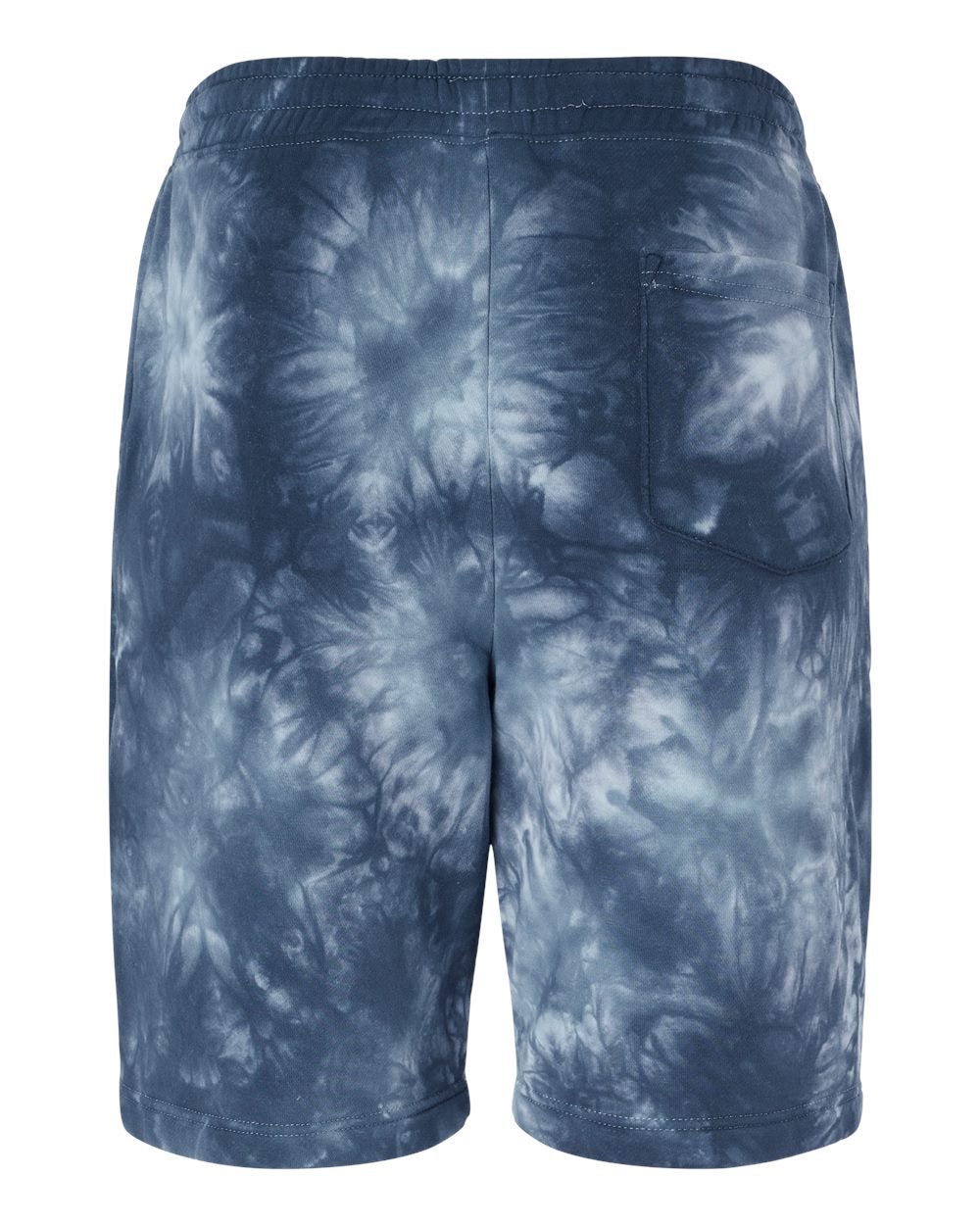 Unisex Tie-Dyed Fleece Shorts - Back - B02376652 - Tie Dye Navy