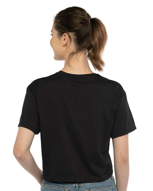 Women's Ideal Crop Top - OnModelBack - B02718502 - Black