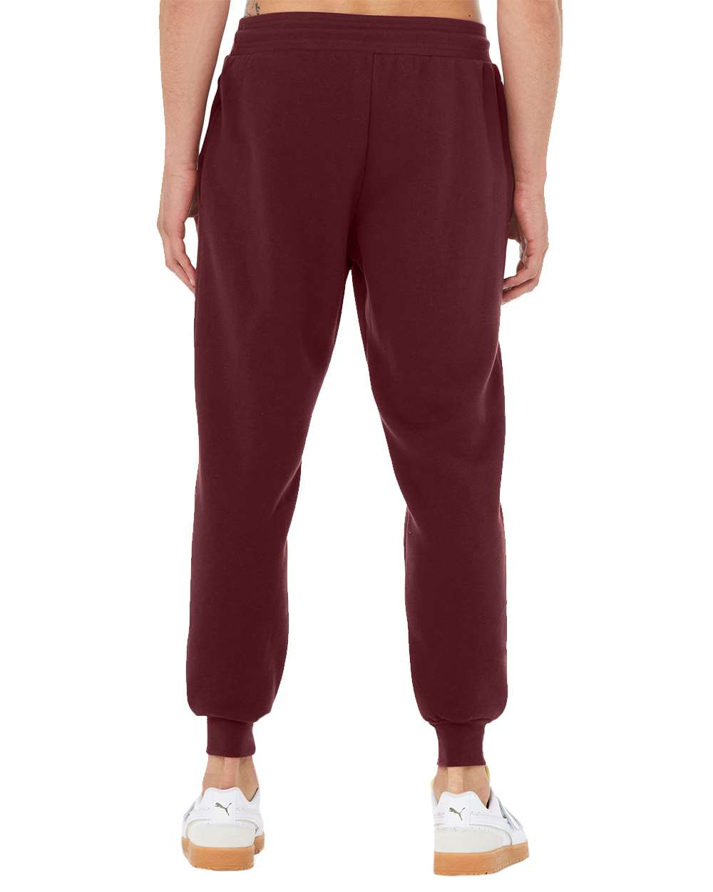 Unisex Sponge Fleece Jogger Sweatpants - Back - B36806532 - Maroon