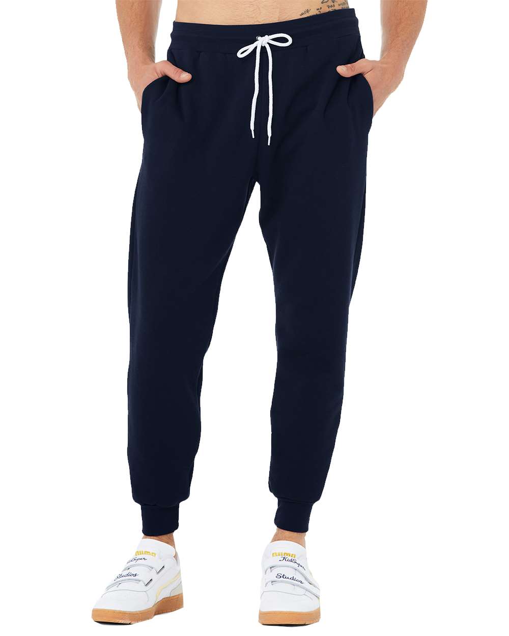 Unisex Sponge Fleece Jogger Sweatpants - Front - B36806642 - Navy