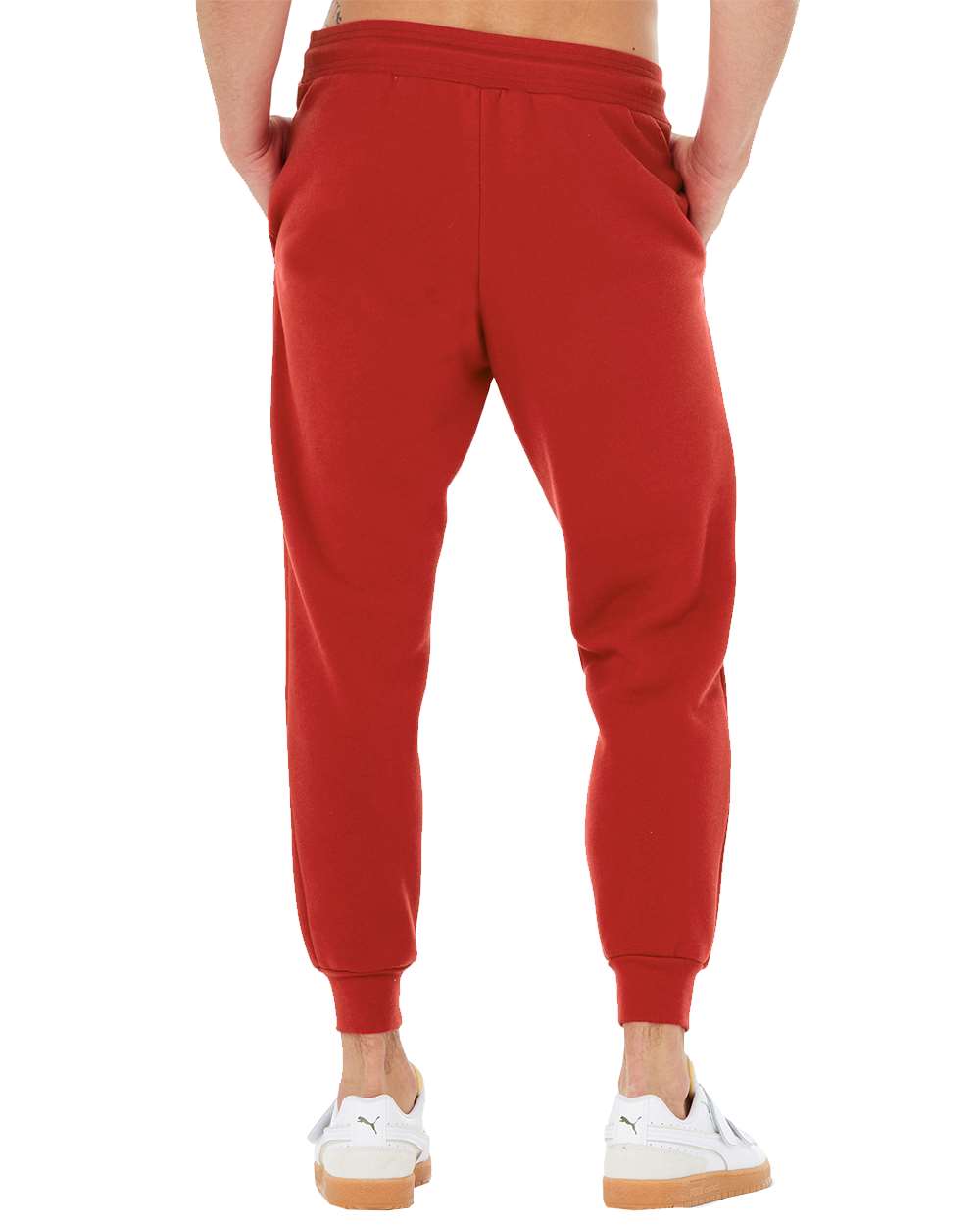 Unisex Sponge Fleece Jogger Sweatpants - Back - B36806702 - Red