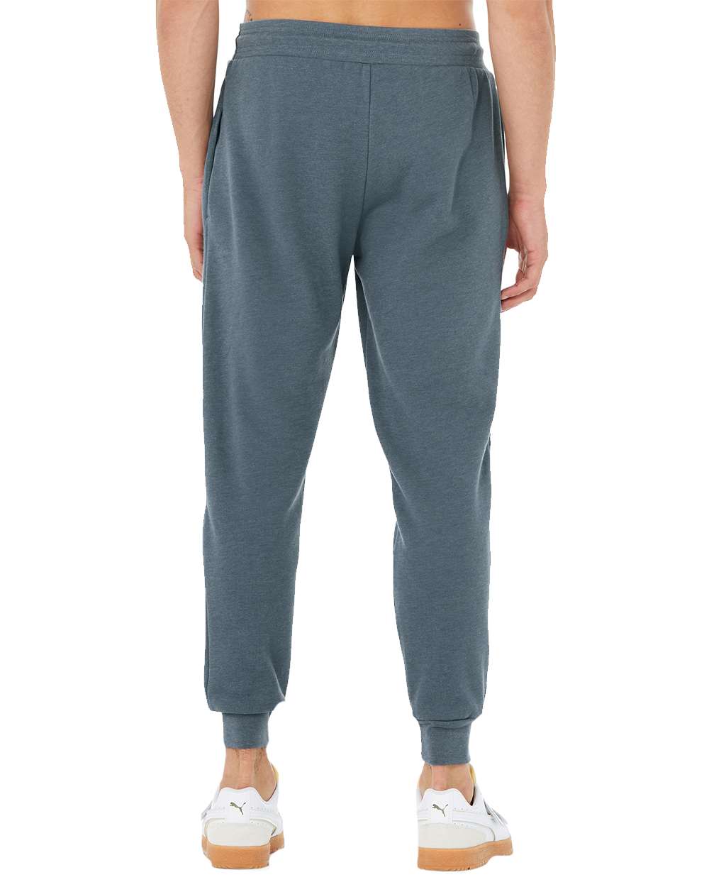Unisex Sponge Fleece Jogger Sweatpants - Back - B36806262 - Heather Slate