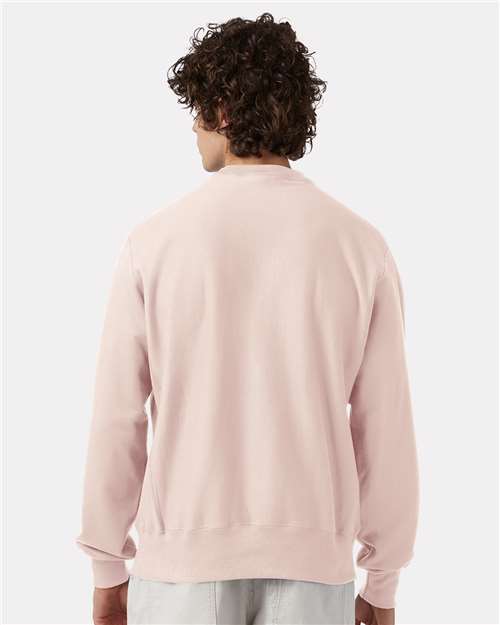 Unisex Reverse Weave® Crewneck Sweatshirt - OnModelBack - B20384304 - Body Blush