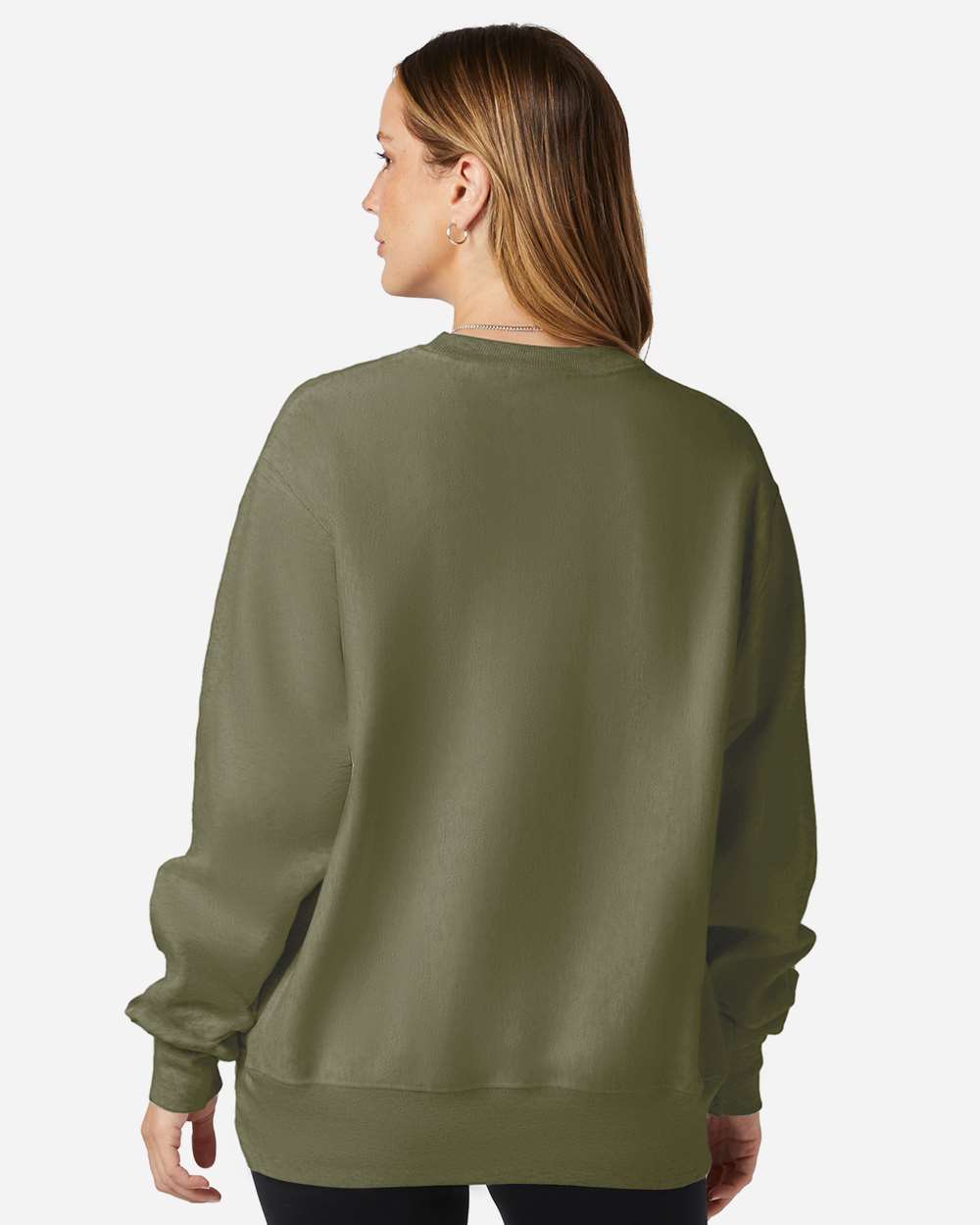 Reverse Weave® Crewneck Sweatshirt - OnModelBack - B20384643 - Fresh Olive