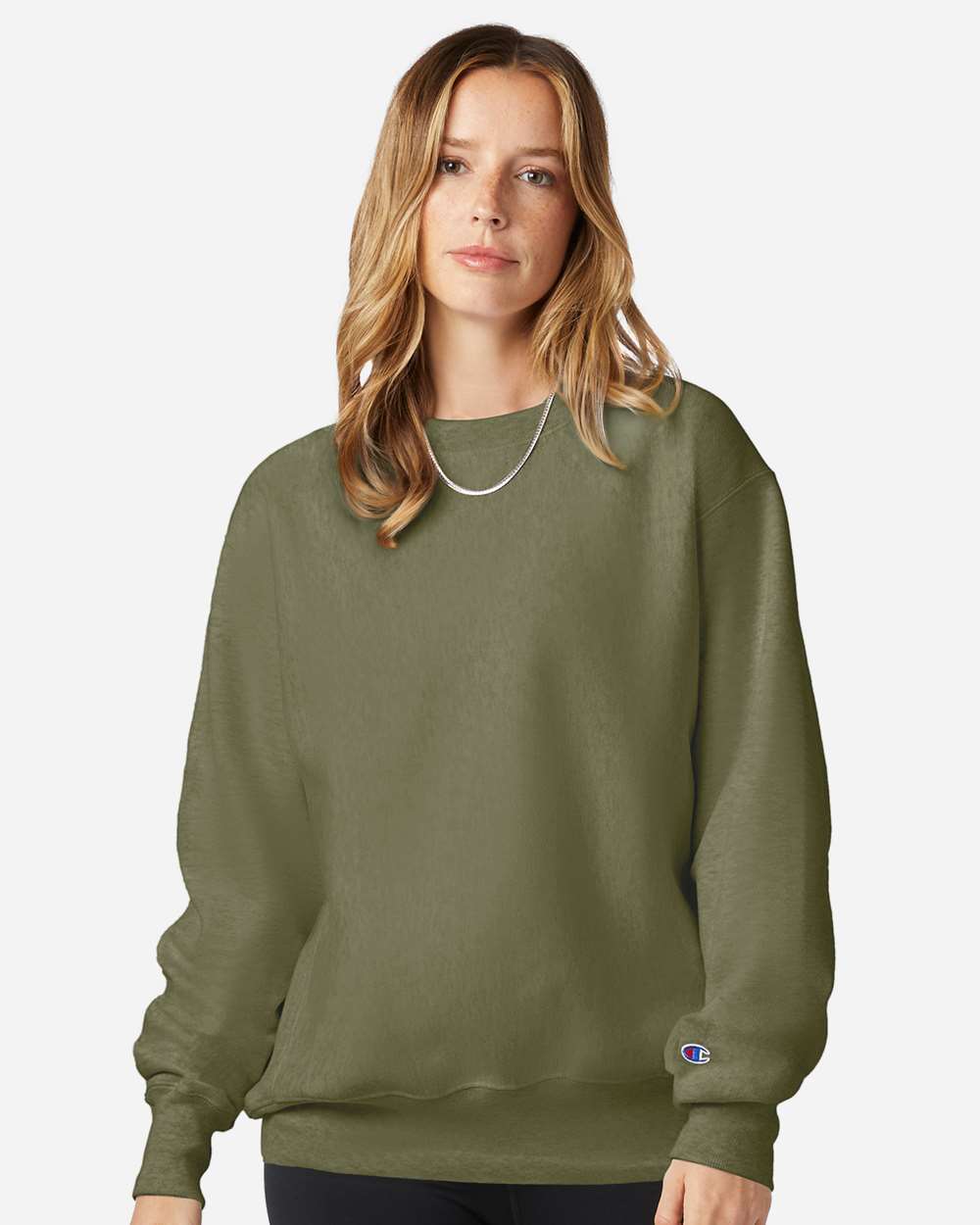 Reverse Weave® Crewneck Sweatshirt - OnModelFront - B20384643 - Fresh Olive