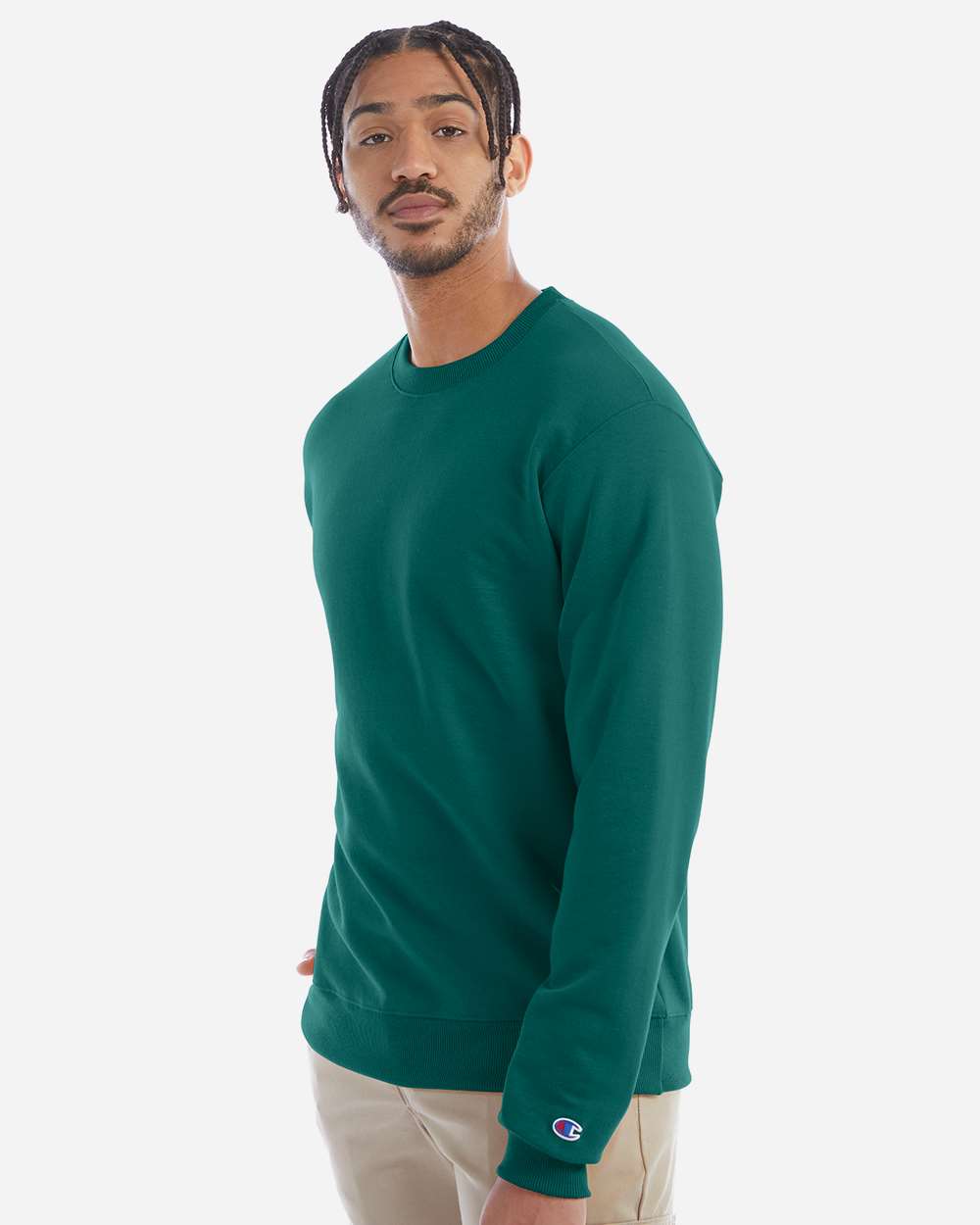 Powerblend® Crewneck Sweatshirt - OnModelSide - B21284233 - Emerald Green