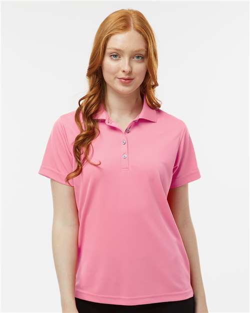 Women's Saratoga Performance Mini Mesh Polo - OnModelFront - B11271302 - Charity Pink