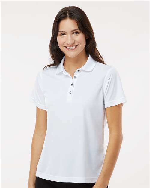 Women's Saratoga Performance Mini Mesh Polo - OnModelFront - B11271002 - White