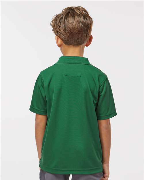 Youth Saratoga Performance Mini Mesh Polo - OnModelBack - B11171542 - Hunter Green