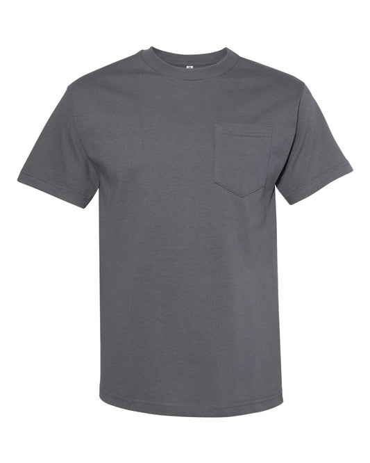 Unisex Classic Pocket T-Shirt - Front - B00337583 - Charcoal