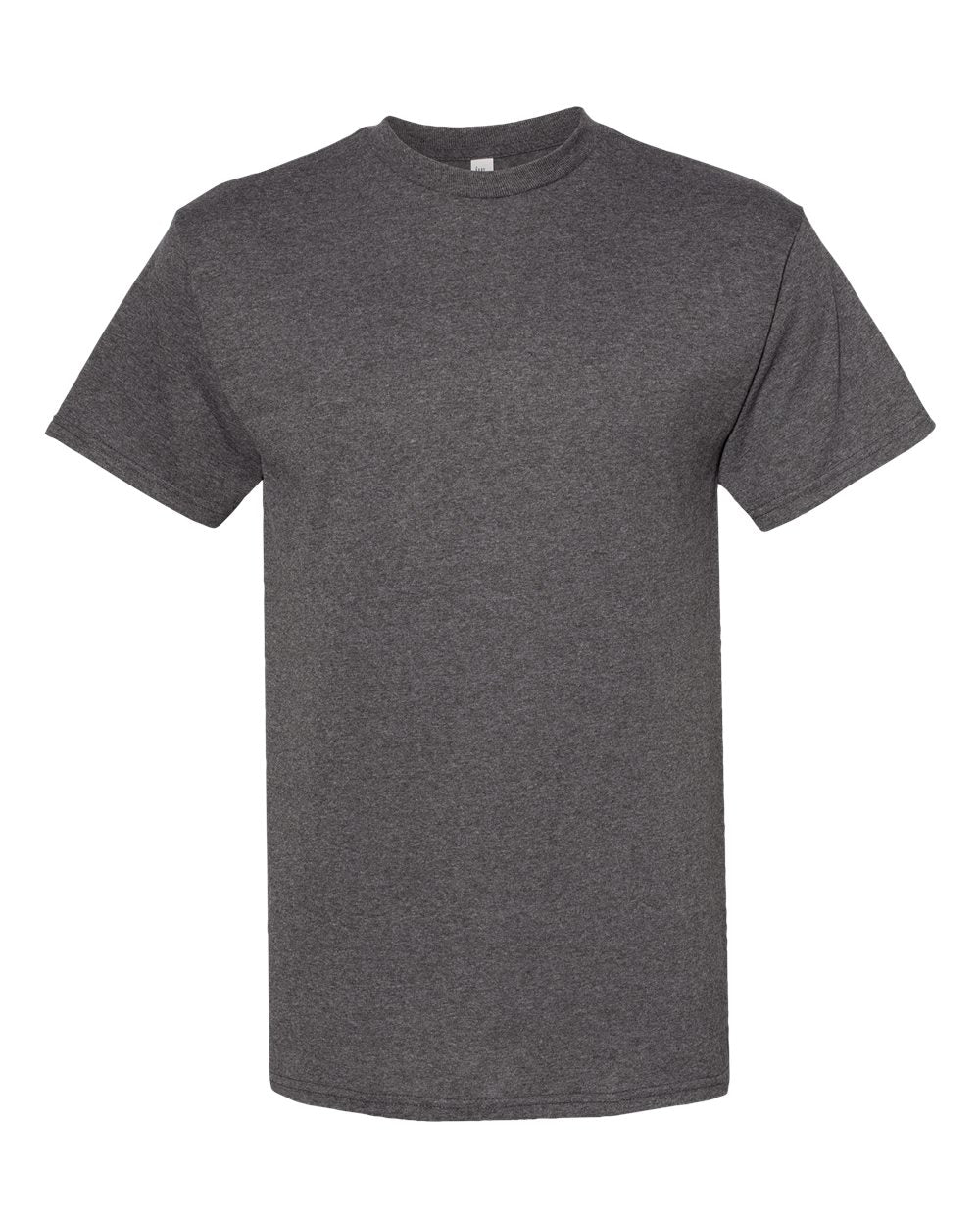Unisex Heavyweight T-Shirt - Front - B00837108 - Charcoal Heather