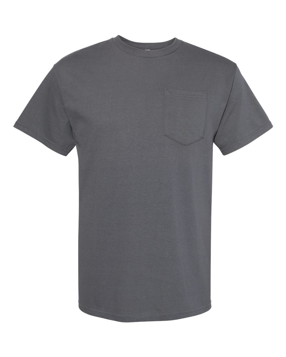 Unisex Heavyweight Pocket T-Shirt - Front - B01137583 - Charcoal