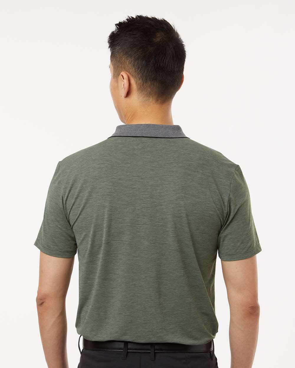 Men's Transit Tech Polo - OnModelBack - B00633543 - Dark Olive Heathered