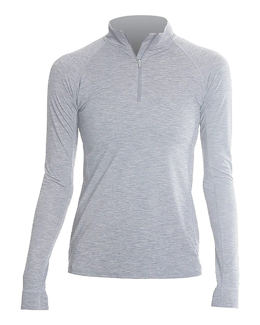 Women's Flight Tech Quarter-Zip - Front - B01033092 - Alloy Heathered