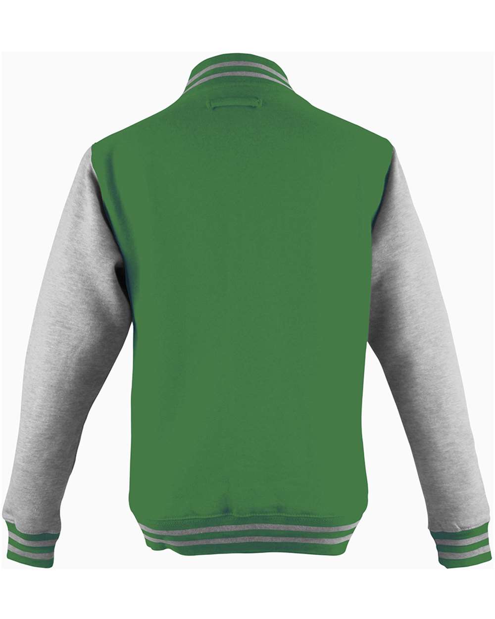 Unisex Letterman Jacket - Back - B10201173 - Kelly Green/ Heather Grey