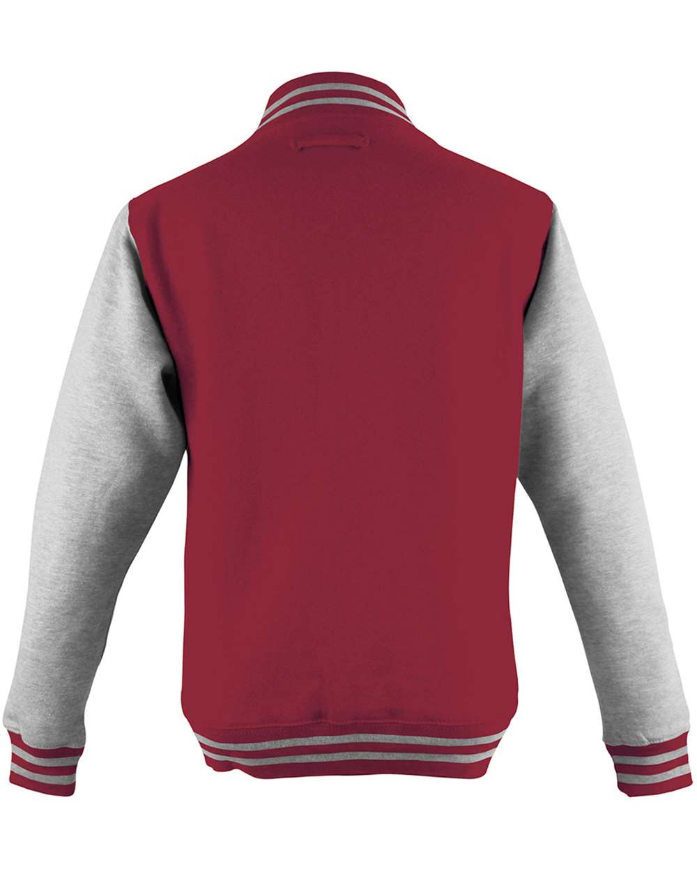 Unisex Letterman Jacket - Back - B10201713 - Fire Red/ Heather Grey
