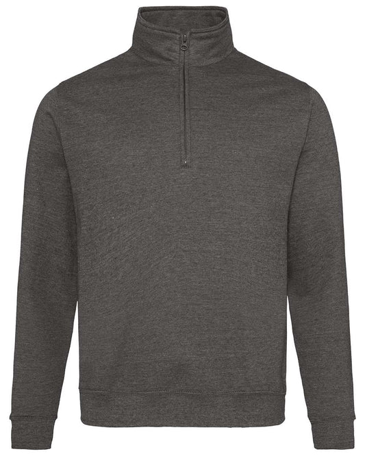 Unisex Sophomore Quarter-Zip Pullover Fleece Pullover - Front - B33801093 - Charcoal