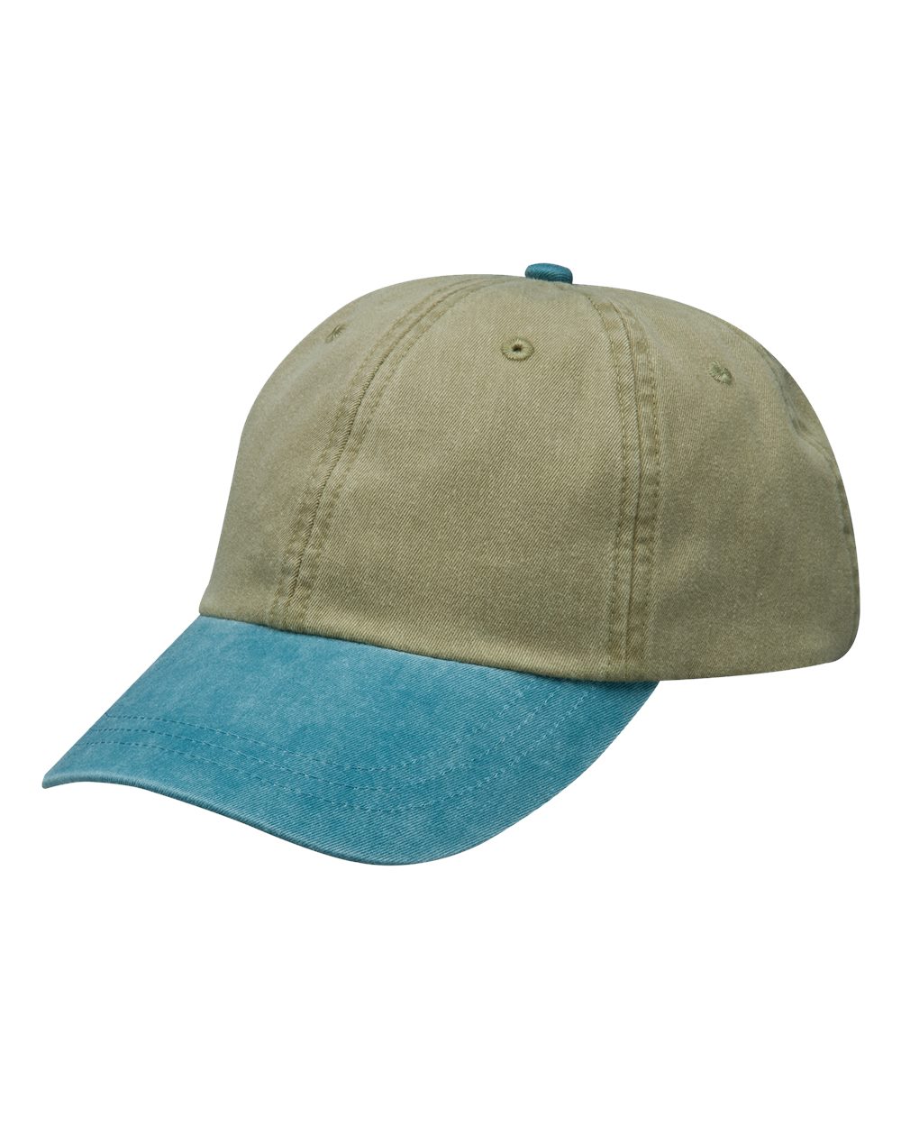 Optimum Pigment-Dyed Cap - Front - B10478850 - Khaki/ Teal