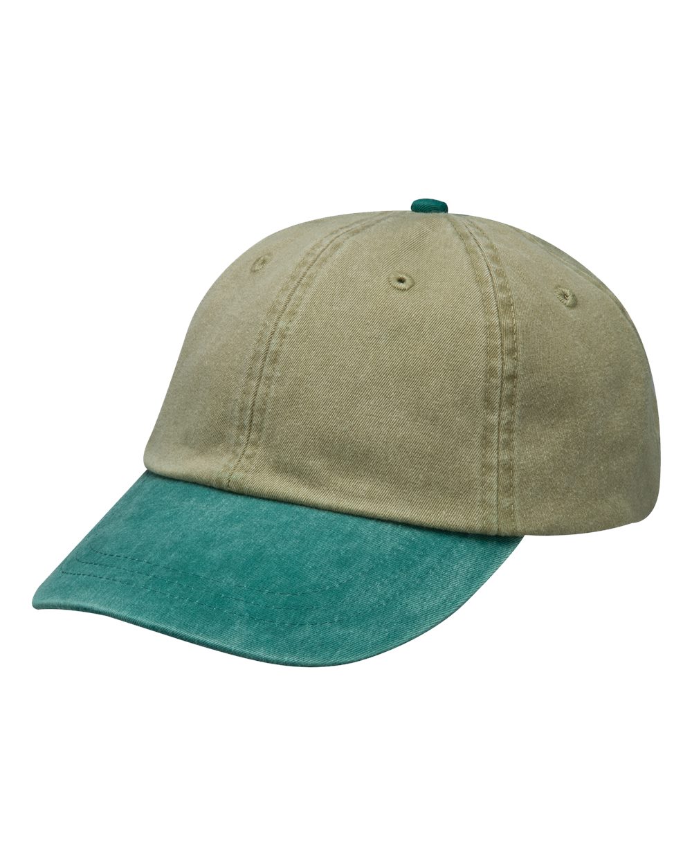 Optimum Pigment-Dyed Cap - Front - B10478880 - Khaki/ Aqua
