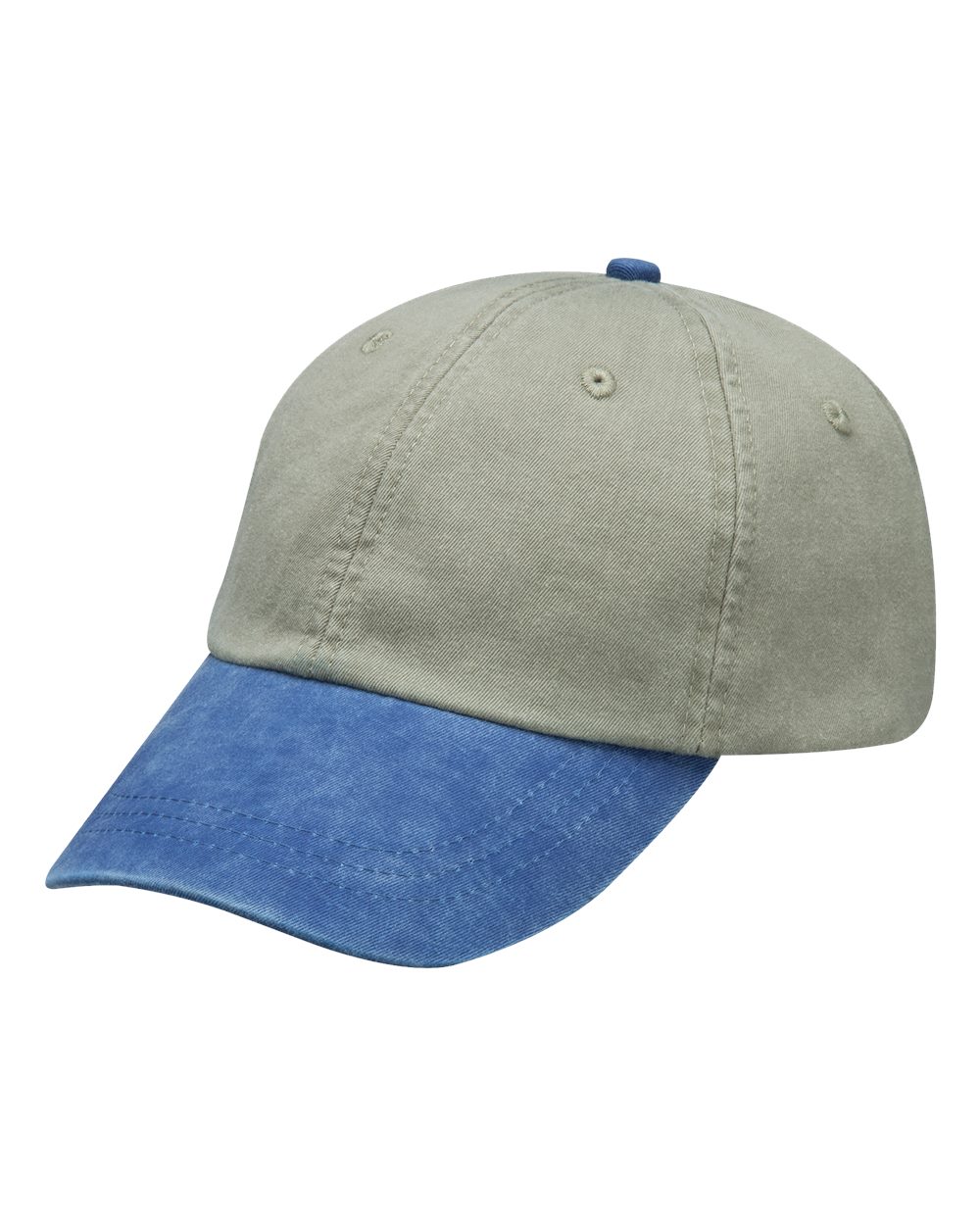 Optimum Pigment-Dyed Cap - Front - B10478910 - Stone/ Royal
