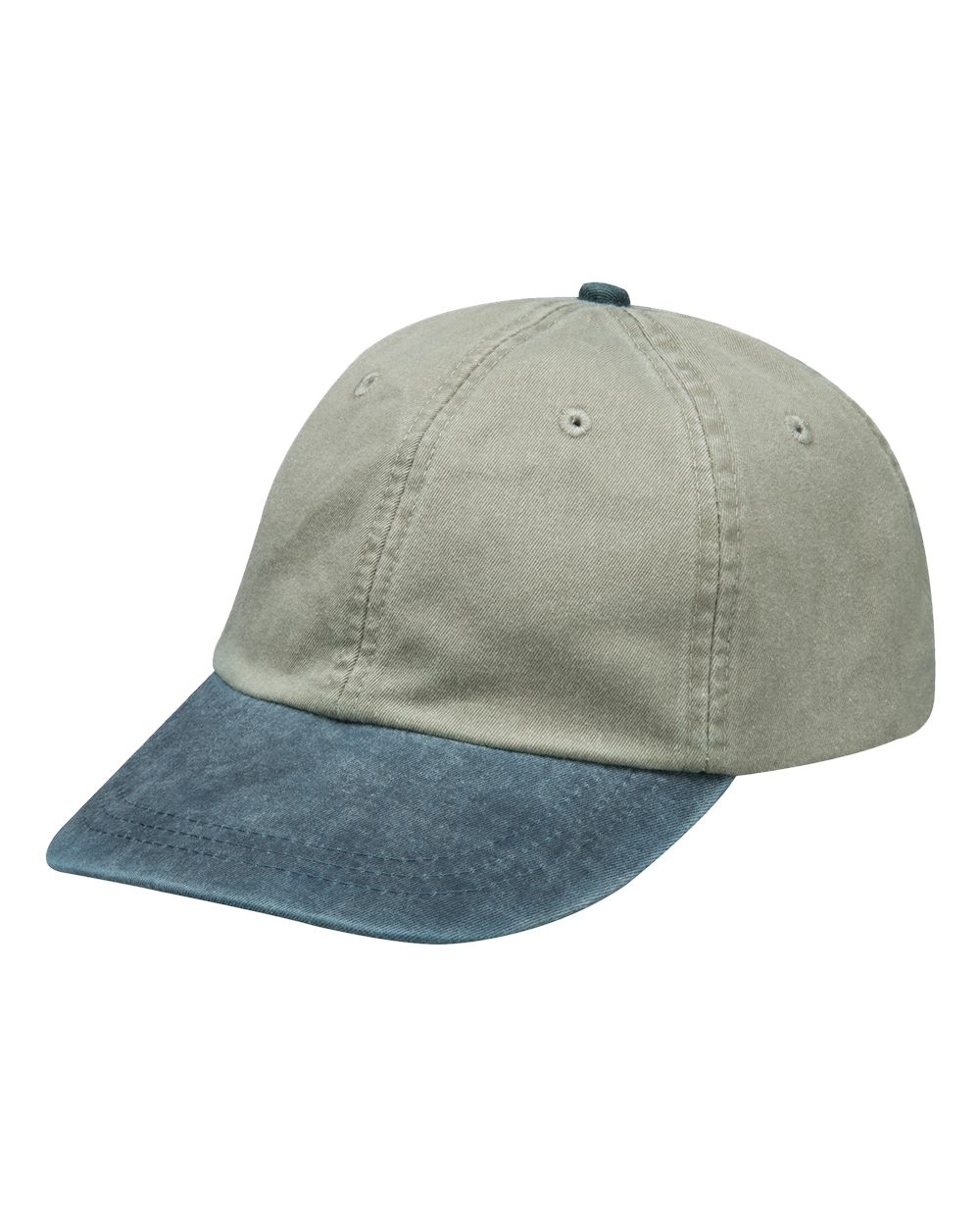 Optimum Pigment-Dyed Cap - Front - B10478920 - Stone/ Navy
