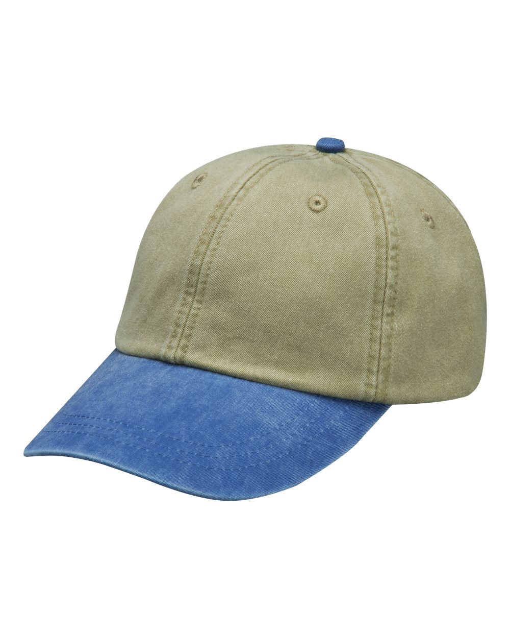 Optimum Pigment-Dyed Cap - Front - B10478960 - Khaki/ Royal