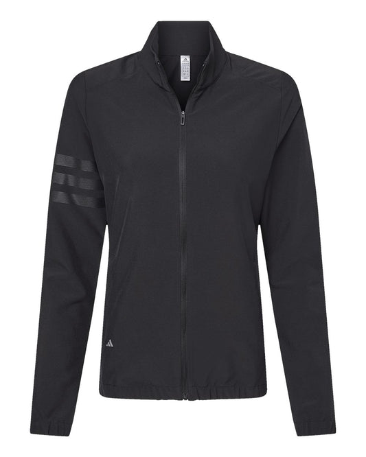 Women's 3-Stripes Full-Zip Jacket - Front - B05453502 - Black/ Black
