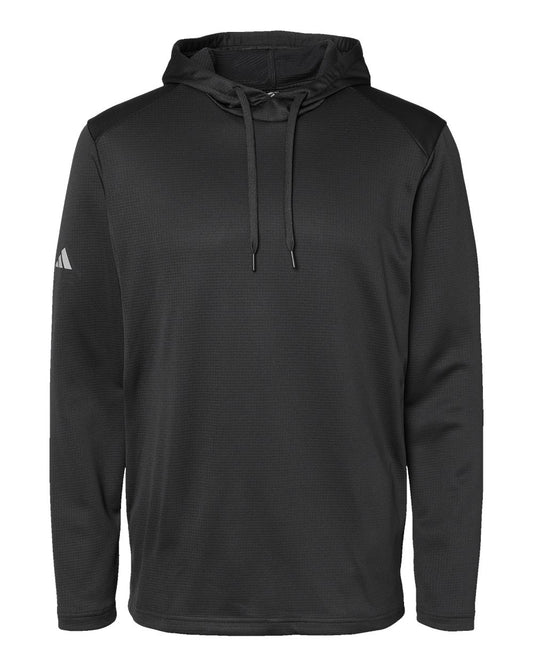 Men's Textured Mixed Media Hooded Sweatshirt - Front - B06553502 - Black