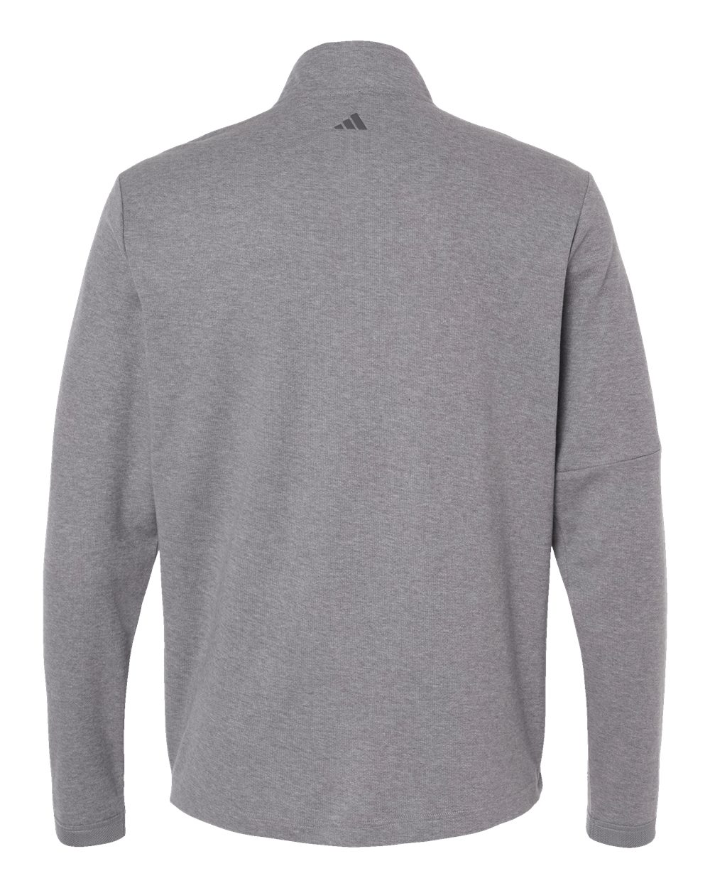 Men's 3-Stripes Quarter-Zip Sweater - Back - B07053353 - Grey Three Melange