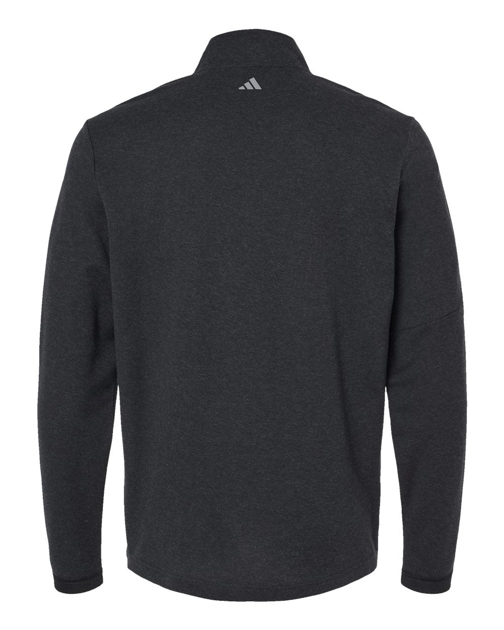 Men's 3-Stripes Quarter-Zip Sweater - Back - B07053503 - Black Melange