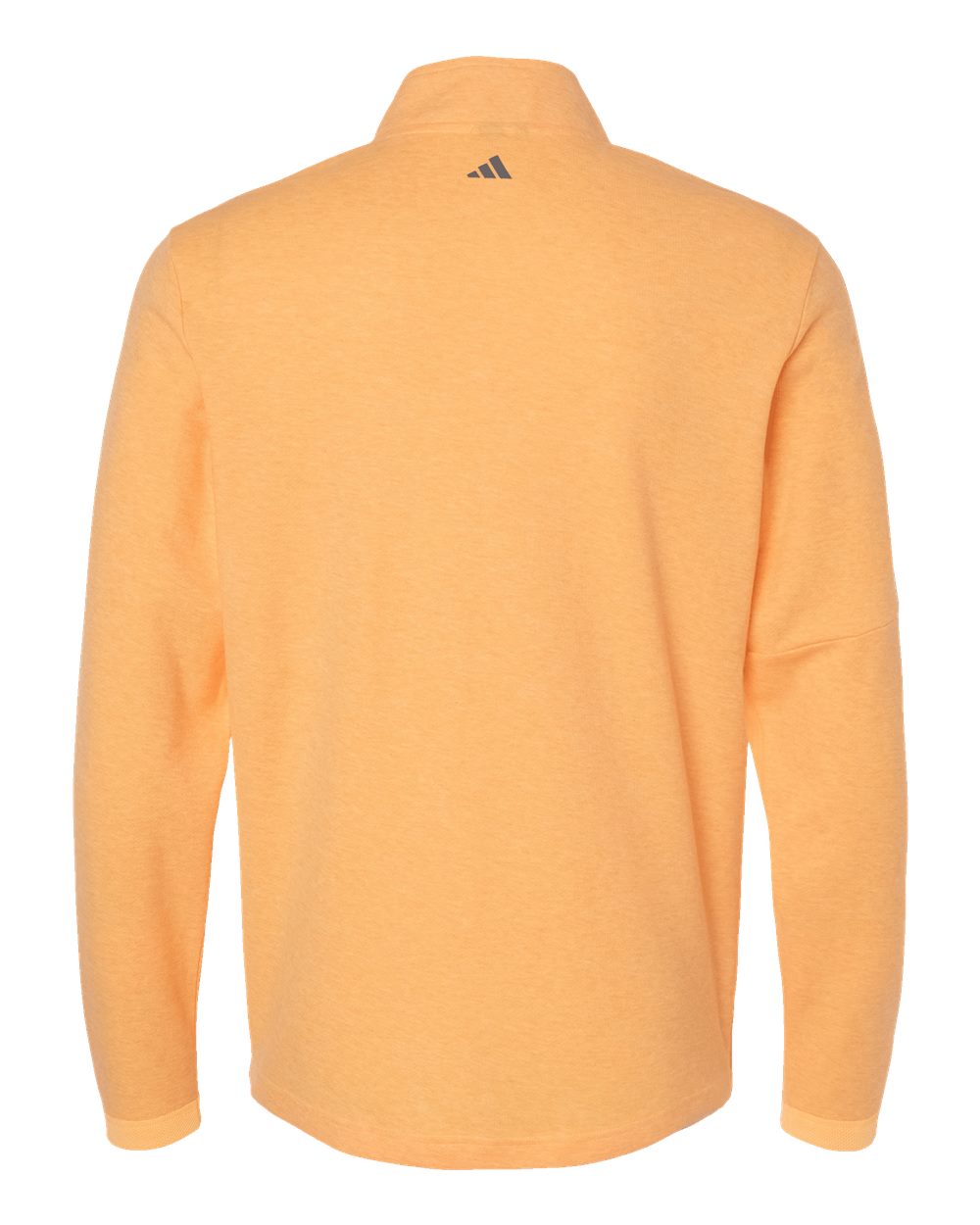 Men's 3-Stripes Quarter-Zip Sweater - Back - B07053663 - Acid Orange Melange