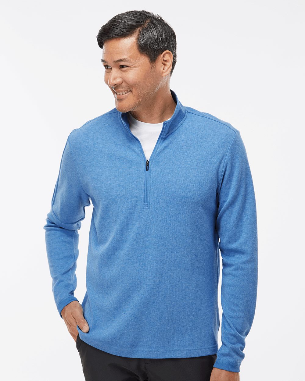 Men's 3-Stripes Quarter-Zip Sweater - styleImage