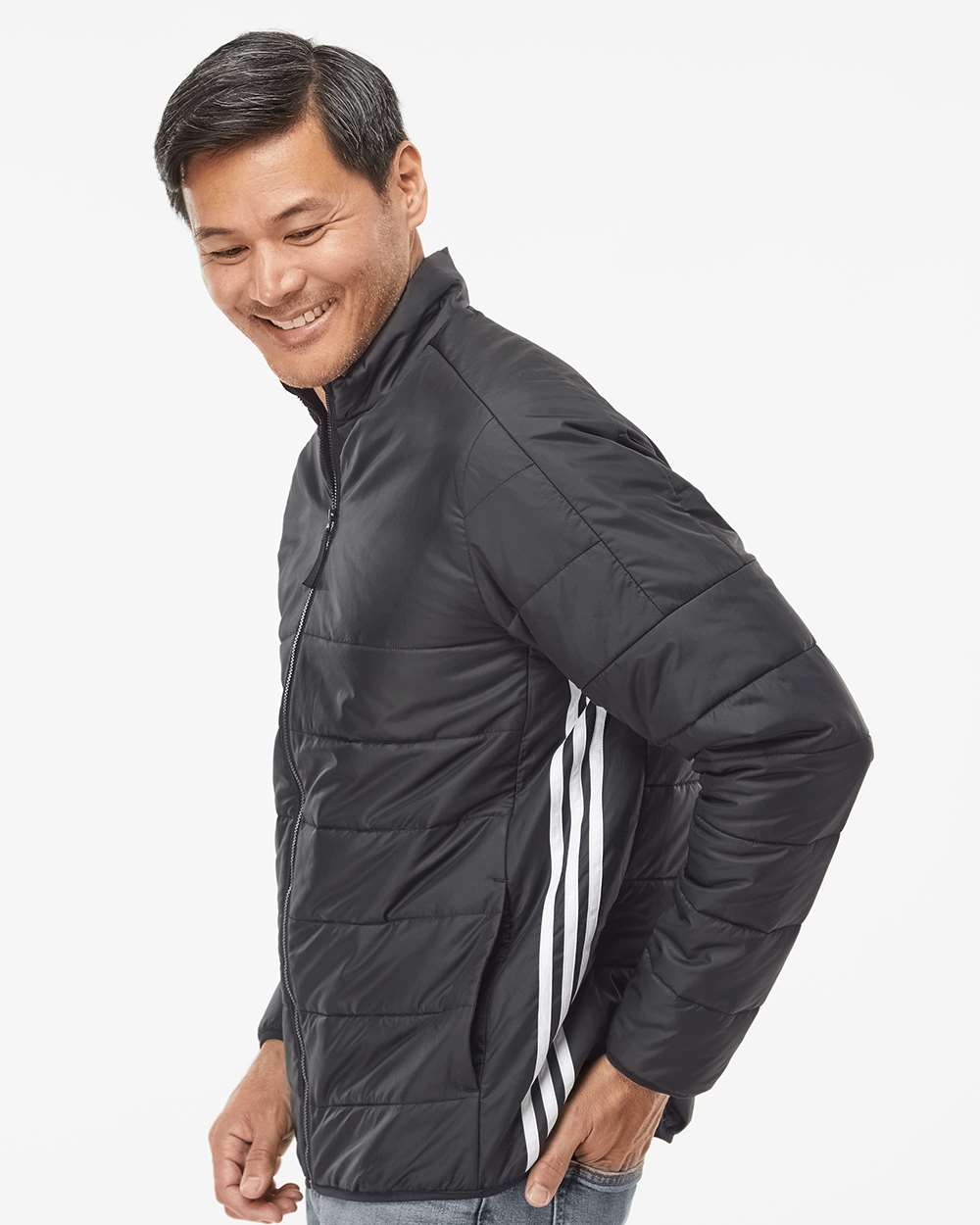 Men's Puffer Jacket - OnModelSide - B07453503 - Black