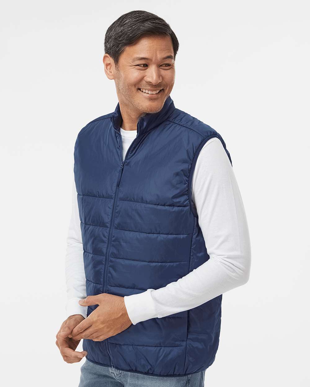 Men's Puffer Vest - OnModelSide - B07653653 - Team Navy Blue