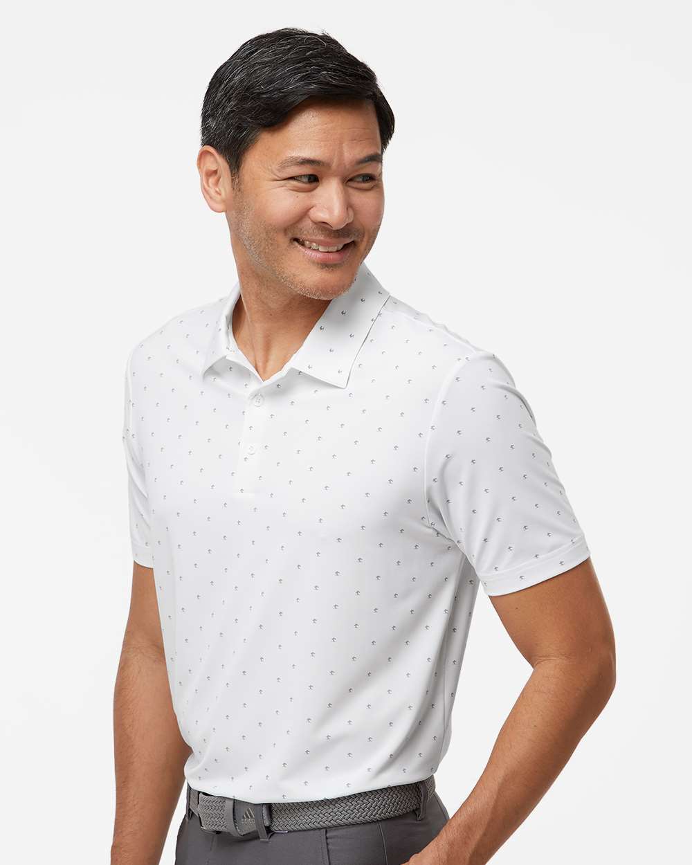 Men's Pine Tree Polo - OnModelSide - B07853003 - White/ Grey Three