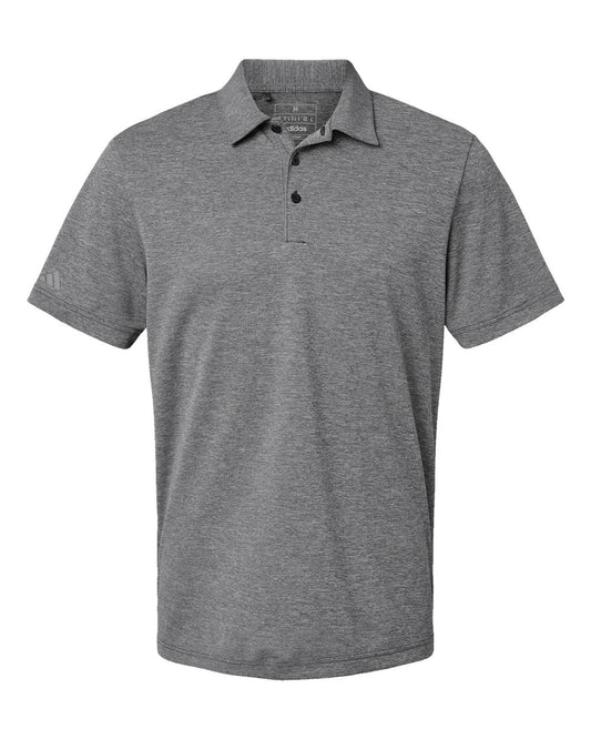 Men's Heathered Polo - Front - B08353503 - Black Melange